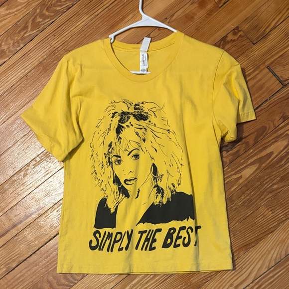 Bella Canvas Tops - Tina Turner Simply The Best Yellow Graphic T-Shirt